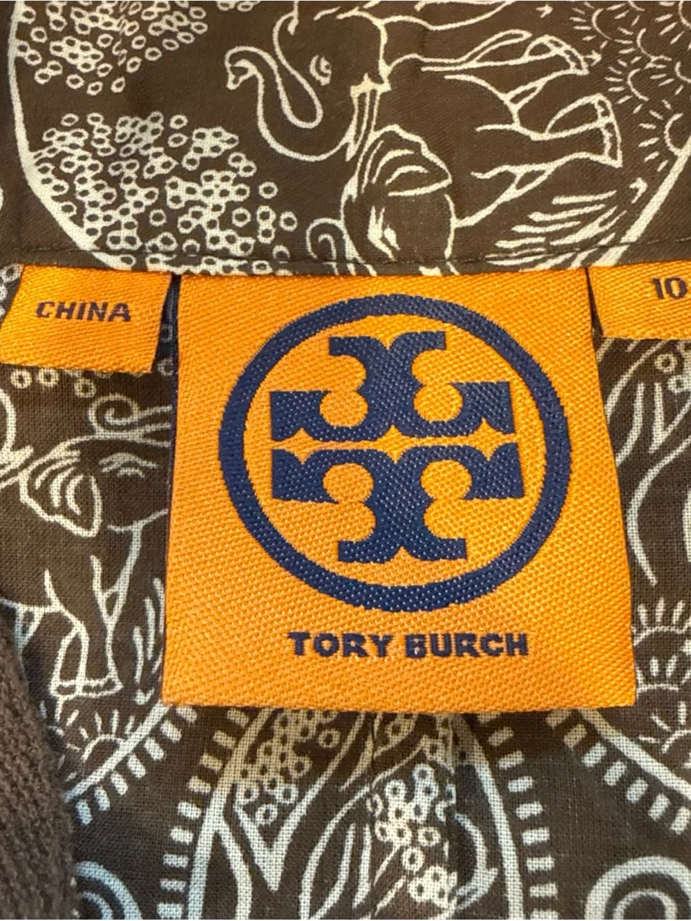 Tory Burch Shift Dress Brown White Vintage